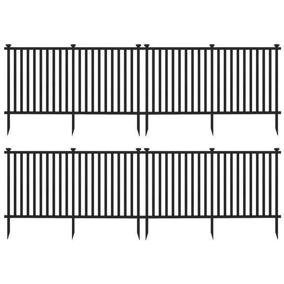 Gymax 80'' x 39'' Vinyl Picket Fence 4 No Dig Fence Panels for Soft Ground White