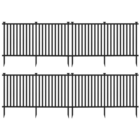 Gymax 80'' x 39'' Vinyl Picket Fence 4 No Dig Fence Panels for Soft Ground White