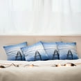 thumbnail image 3 of Ambesonne Nautical Throw Pillow Cover 4 Pack, Old Jetty Blue Sky, 16", Blue White Brown, 3 of 6