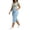 Light Blue, variant on BXJX Womens Plus Size Capris, Summer Elastic Waist Multi-Pocket Causal Capri Pants for Women Khaki Size L-5XL