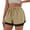 A-Khaki951, variant on Women 2-In-1 Running Shorts Drawstring Waist Side Split Mini Length Shorts Quick Dry Breathable Gym Workout Bottoms