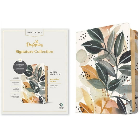 NLT Wide Margin Bible, Filament-Enabled Edition (Leatherlike, Autumn Leaves, Red Letter): Dayspring Signature Collection (Hardcover)