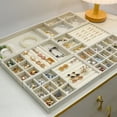 thumbnail image 3 of Caja para guardar anillos, pendientes y joyas, bandeja de franela para el hogar, 3 of 4