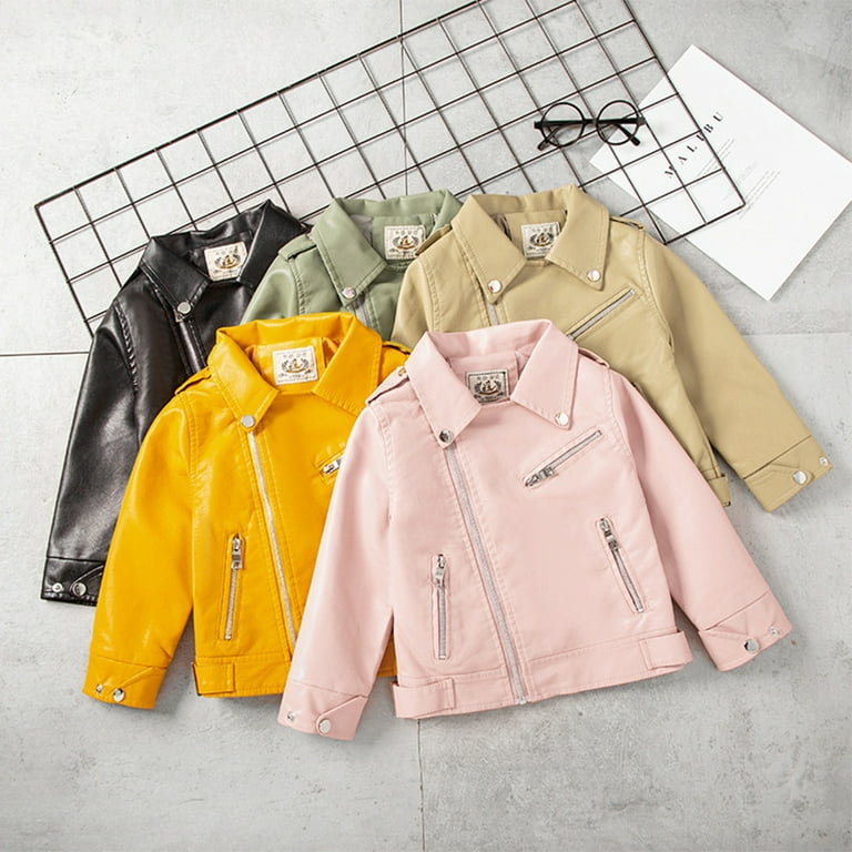Childrens faux sales leather jacket