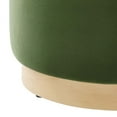 thumbnail image 4 of Ottoman Accent Chair, Green, Velvet, French Living Lounge Cafe Lobby Hospitality Restaurant, Modern Contemporary Boutique HB36614, 4 of 8