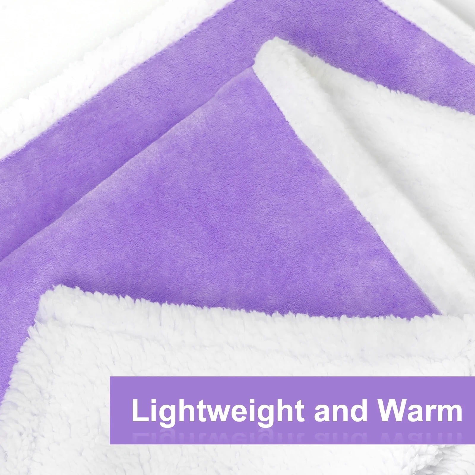 Oumilen Adult Solid Print Flannel Luxury Lightweight Throws, 50" x 60", Purple