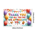 thumbnail image 3 of Yatrandify Colorful Decoration Thank You Banner Balloon Theme Appreciation Design for Employee Recognition Office Party School Event, 3 of 7
