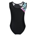 thumbnail image 2 of Oyolan Girls Gymnastics Ballet Leotards Sleeveless Shiny Metallic Dance Bodysuit Dancewear Unitards Pink Leopard 14, 2 of 7
