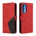 thumbnail image 4 of Compatible Motorola Edge 20 pro/Edge s pro Case, Leather Wallet Case Stand View Magnetic Clasp Book Flip Folio Phone Cover - Red, 4 of 5