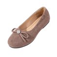 thumbnail image 3 of Domzle Women's Comfortable Ballet Flats Round Toe Flat Shoes for Women Bow Dressy Flats Shoes with Arch Support Insole Coffee, 3 of 6