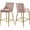 Pink, variant on Karina Pink Velvet Stool, Set of 2-Color:Pink Velvet,Finish:Gold,Style:Contemporary