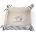 thumbnail image 1 of Set of 4 Blue And White Checks With Owl On Beige Bread Basket, 1 of 1