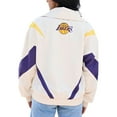 thumbnail image 5 of Women's Terez White Los Angeles Lakers Retro Chevron Ripstop Quarter-Zip Windbreaker Jacket, 5 of 6