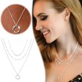 thumbnail image 3 of Dainty Collares de Plata con un diseño único hueco de doble cadena Collares Teen Jewelry, 3 of 6