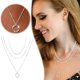 thumbnail image 3 of Dainty Collares de Plata con un diseño único hueco de doble cadena Collares Teen Jewelry, 3 of 6