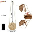 thumbnail image 5 of Spencer Women Crochet Round Straw Crossbody Shoulder Bag Handmade Woven Beach Messenger Handbag Purse with Tassels "Beige", 5 of 8