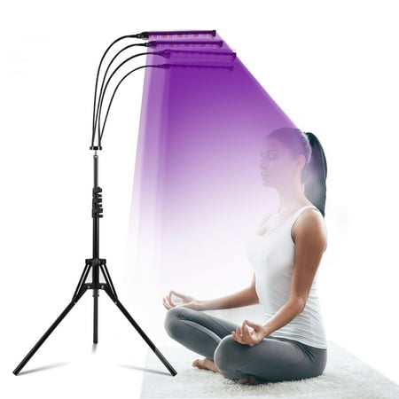 4-Head Tanning Lamp 60W UV Tanning Machine 360° Rotation 432 LEDS Blue Light Wavelength 460nm & 490nm Solarium Tanning Light