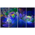 thumbnail image 2 of Design Art Blue Fractal Flower Bouquet Floral Large Abstract Canvas Art Print, 2 of 2