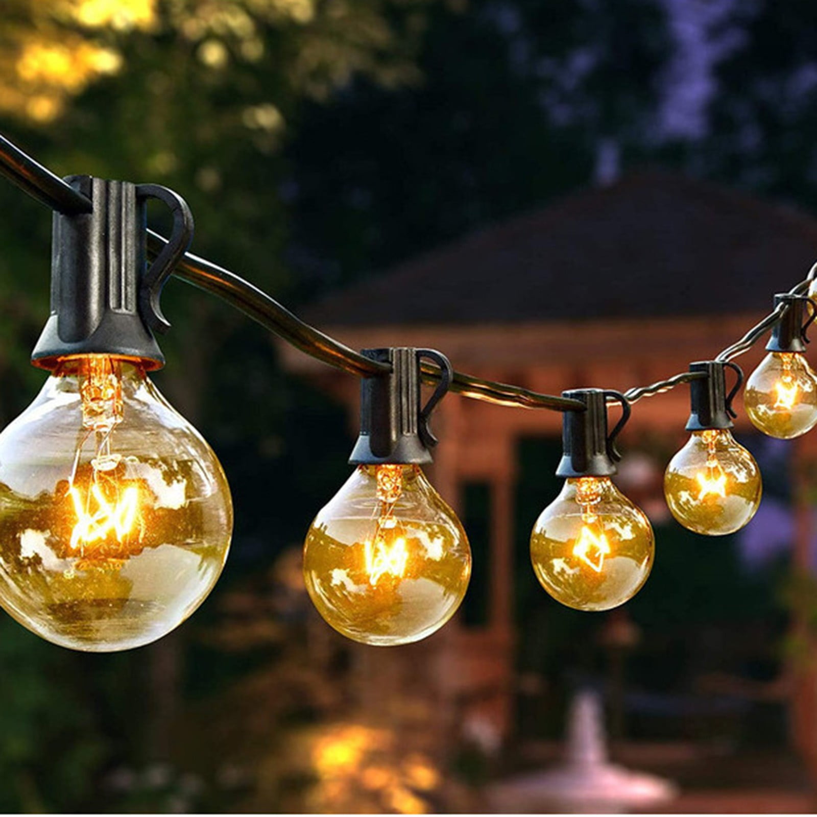 Alueeu G40 String Lights Decorative 7.65m 25 Lights-US Lantern Light Outdoor Decoration -