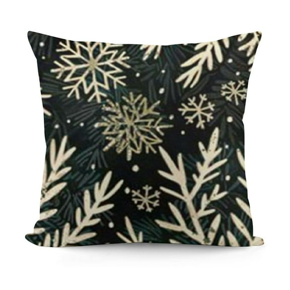 YINGXI Merry Christmas Decorative Throw Pillow Covers, Black Tree Check Outdoor Pillowcase, Winter Holiday 12x12in