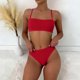 thumbnail image 2 of Conjunto de Bikini de Cintura Alta Traje de Baño Diario Conservador de las Mujeres Combinado de Dos Piezas, Nylon Spandex Beach Wear con Almohadilla de Pecho, 2 of 7