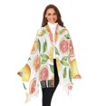 thumbnail image 3 of FORMRS Womens Scarf Winter Soft Long Big Warm Shawls Wrap Tassel Scarves, Candy Orange, 3 of 9