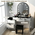 thumbnail image 5 of Vanity Set With Lights Vanity Table With Mirror Vanity Desk With Drawers Modern Vanity Desk Chair Set With Mirror Light Fashionable Makeup Table With Glass Top Multi Drawers For, 5 of 10