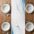 thumbnail image 6 of Marble Blue Table Runner - 36 Inch Long, Kitchen Dining Table Runner Dresser Scarves, Gold White Modern Gradient Ocean Wavy Ripple Farmhouse Decor for Coffee Tables Wedding Party Banquet, 6 of 8