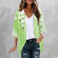 thumbnail image 2 of JURANMO 3/4 Sleeve Cardigan for Women Summer Chiffon Lightweight Cardigans Fashion Print Front Open Kimono Tops Casual Comfy Going Out Shirts Green S Todays Sales, 2 of 6