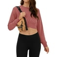 thumbnail image 3 of ADREAMLY Womens Crew Neck Activewear Tops Long Sleeve Workout Crop Tops Casual Loose T-Shirt, 3 of 6