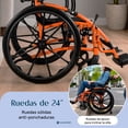 thumbnail image 4 of Silla Ruedas Deportiva Ligera Aluminio Plegable + Rueditas, 4 of 8