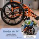 thumbnail image 4 of Silla Ruedas Deportiva Ligera Aluminio Plegable + Rueditas, 4 of 8