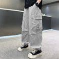 thumbnail image 2 of UJNDER Boy's Casual Athletic Lightweight Ice Silk Trousers for Big Kids Daily Wear Boys Sweatpants,Grey,7-8 Years, 2 of 5