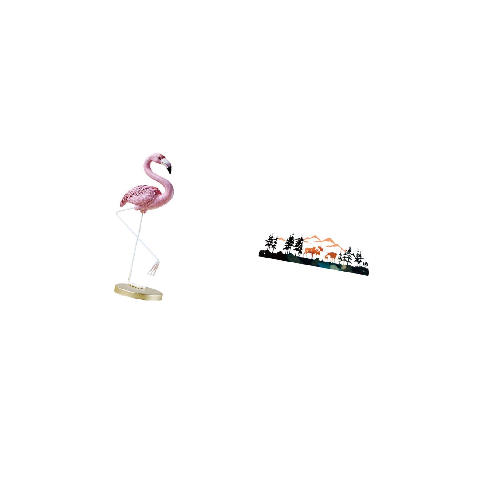 Flamingo Statue Deer Sculpture Wall Art Hand Painted Resin Material for Home Garden Office Decor