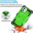 thumbnail image 5 of Apple iPhone 12 Pro Max Case, 6.7" Phone 12 Pro Max Clip Belt Holster, Takfox Shockproof Swivel Defender Heavy Duty Armor Protective Cases & 2 PCS Screen Protector with Kickstand Rugged Cover, Green, 5 of 7