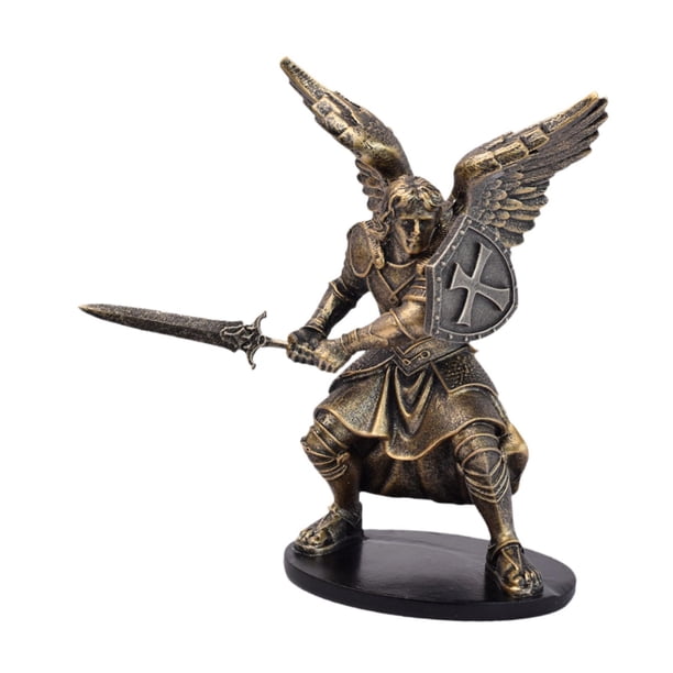 Figura decorativa de ángel guerrero para mesa, adorno para mesa, aniversario, dormitorio Oro
