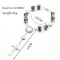 thumbnail image 3 of DESIGNICE 4Pcs Rosary Beads Rear View Mirror Car Rosary Car Mirror Hanging Accessories Mirror Decoration Initial Necklace Coffee, 3 of 4