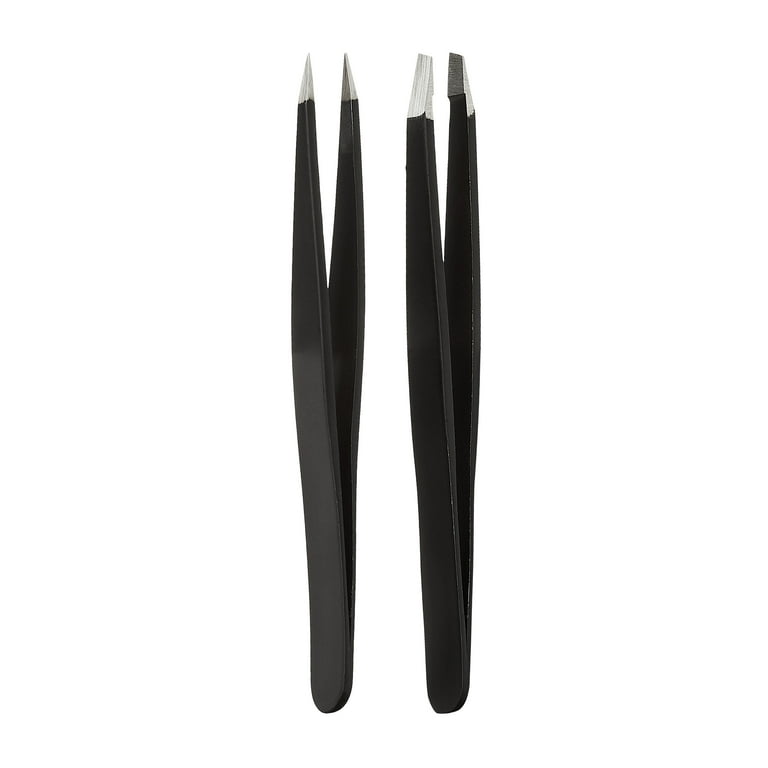 Equate Stainless Steel Duo Slant and Point-Tip Tweezers photo 1