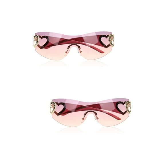2 PCS Sunglasses for Outdoor Trendy Square Daily Life Fashion Women's Miss