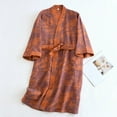 thumbnail image 5 of Jiibva Japanese Kimono Robe Couple Pajamas Robe Loose Jacquard Night-robe Pajamas Yukata Dressing Gown Cotton Robe Women Robe Bathrobe,XL, 5 of 7