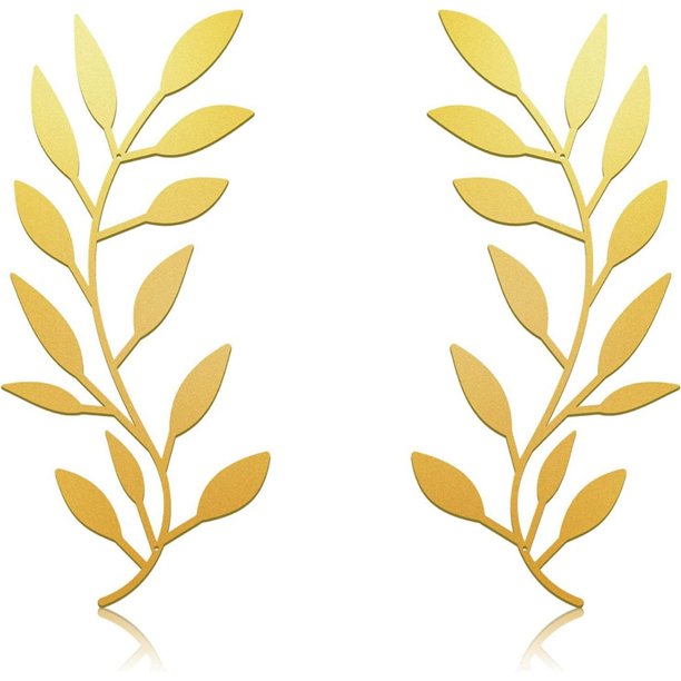 2 uds decoración de pared Metal hoja de árbol entrada estilo moderno vid rama de olivo arte de pared