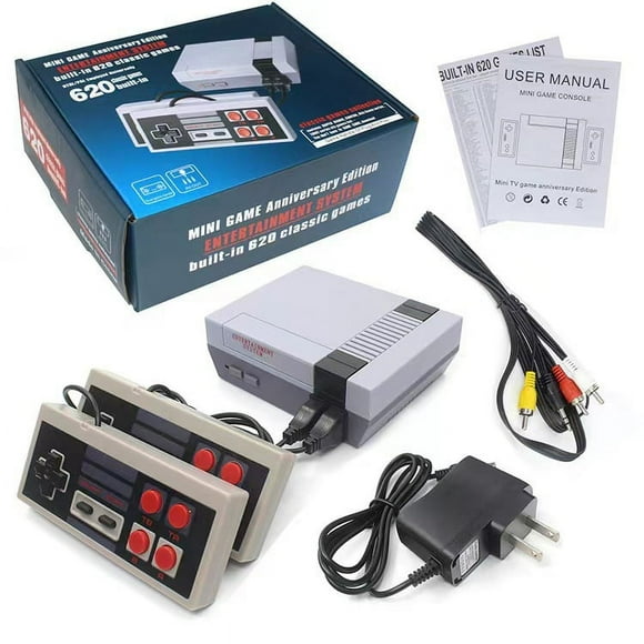 Mini Game Console Childhood Video Game Consoles Built-In 620 Games with Dual Controllers Handheld Wired Retro Game Player Console Classic System Edition Plug & Play for Kids Children & Adults