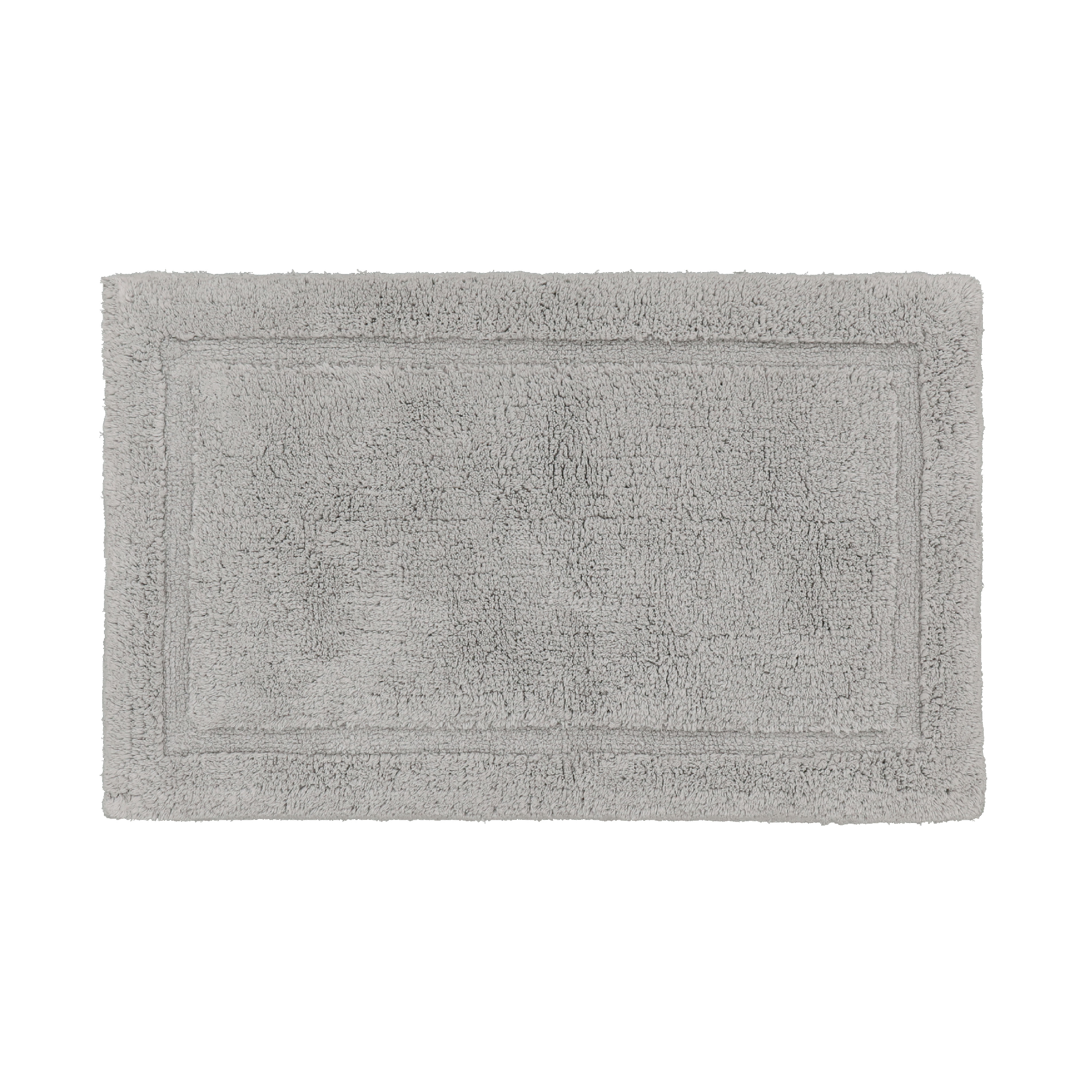 Jean Pierre New York Lydia Border 100% Cotton Bath Mat - Non-Slip Bath Rug - Light Gray - 17"x24"