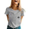 thumbnail image 1 of 2025 T-Shirts Printemps Été pour Femmes Imprimé Manches Courtes Col Roulé T-Shirts pour Femmes, 1 of 5