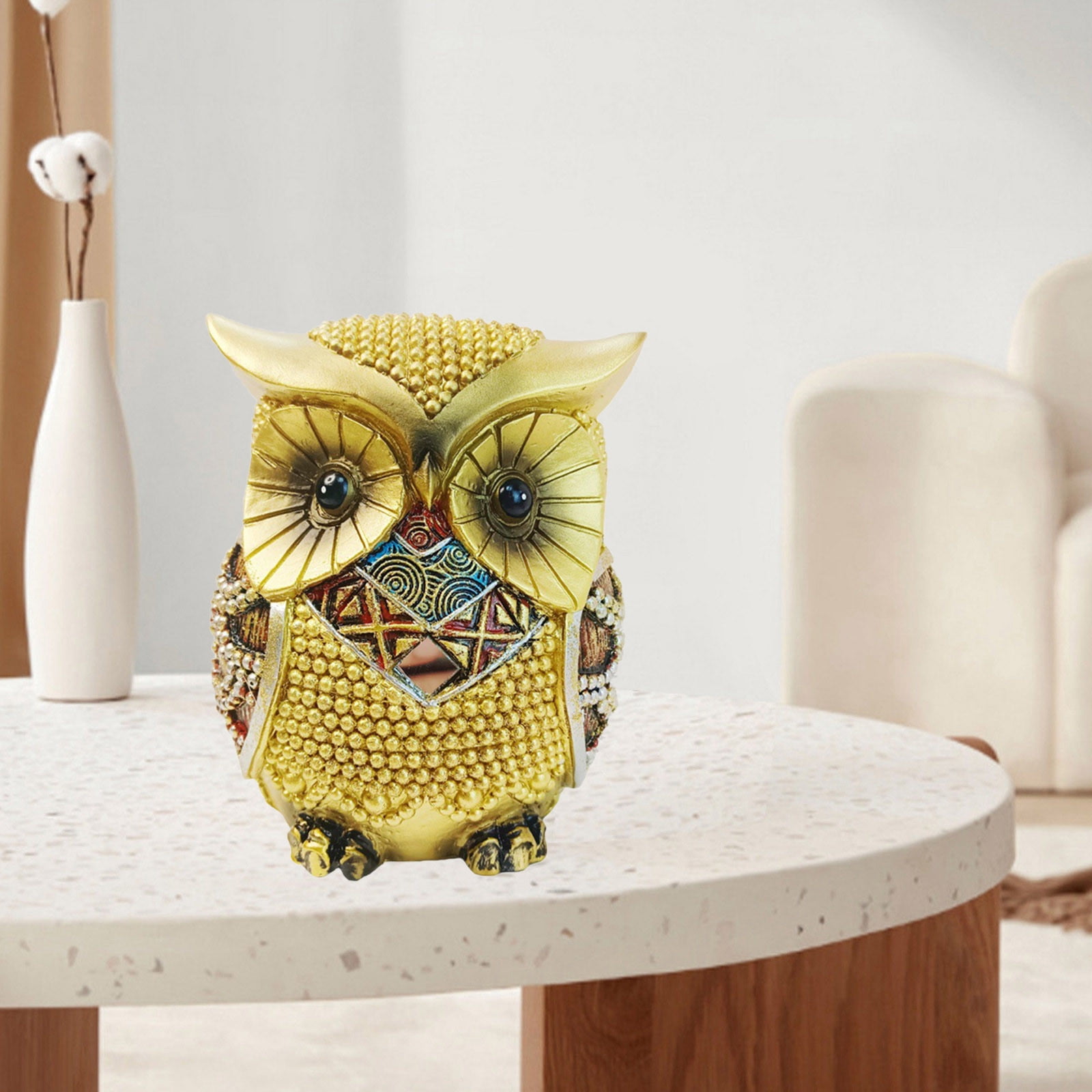 Vintage Light Owl Decoration Animal Resin Crafts Mailbox Ornament