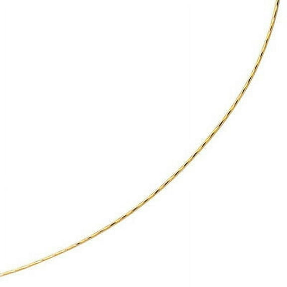 JewelStop 14k Yellow Gold 1.5 Mm Round Twisted Omega Necklace 16" Lobster Claw Clasp