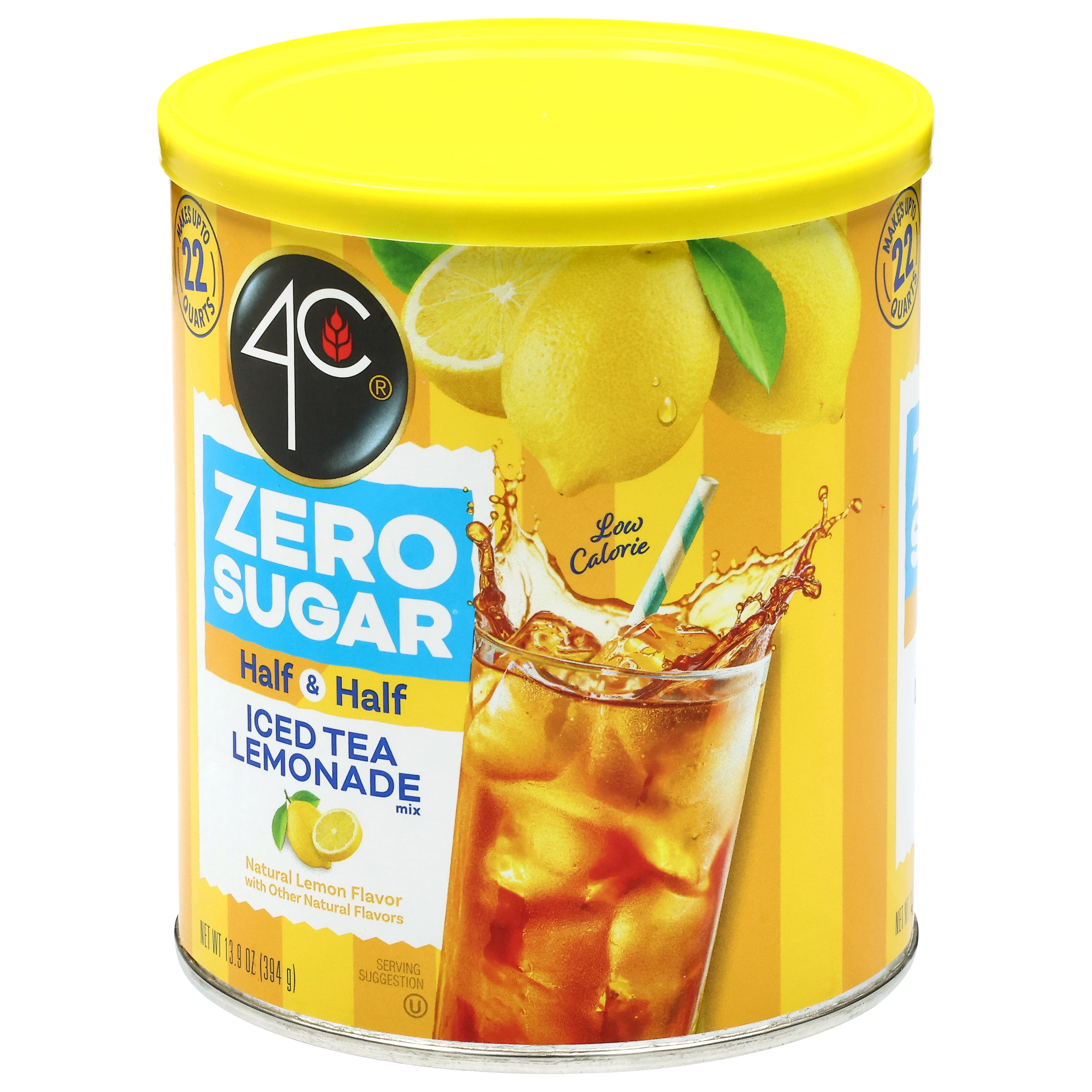 (3 pack) 4C Zero Sugar Half & Half Iced Tea/Lemonade Mix 13.9 oz. Canister
