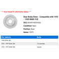 thumbnail image 2 of Rear Brake Rotor - Compatible with 1992 - 1998 BMW 318i 1993 1994 1995 1996 1997, 2 of 2