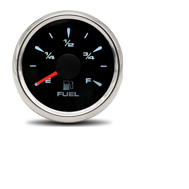 AD 52mm Fuel Level Gauge + Fuel Level Sensor 240-33 Ohm With 7 LED Backlight For Car Boat Motorcycle Indicator E-F Range 12-24V ,Easy to Install