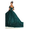 thumbnail image 2 of Womens Hunter Green Sweet 16 Quinceanera Pageant Long Sweetheart Sleeveless Ball Gown Plus Size Dress, 2 of 4
